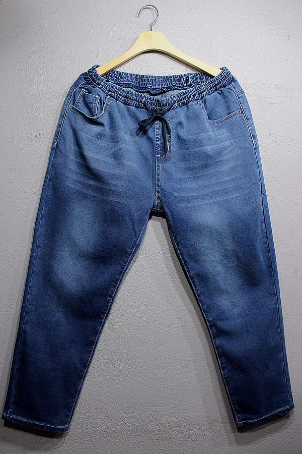 Korea Jeans Pants Men's Big Size Waist Bending 