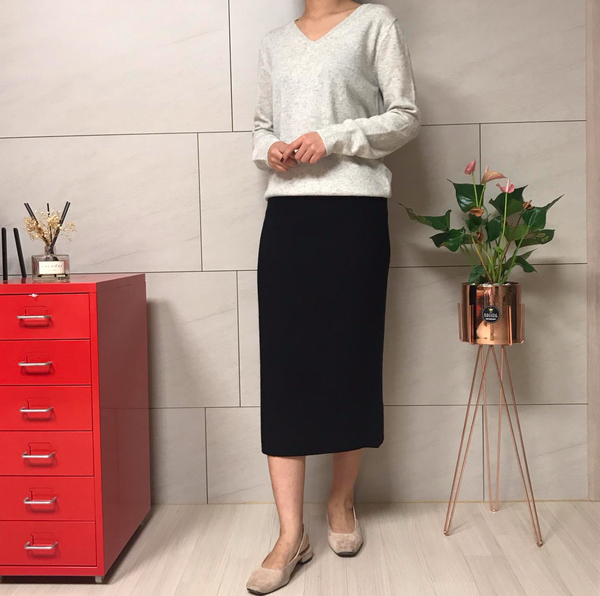 HOLOGENMENT Cashmere Knit Long Skirt H Line Skirt 