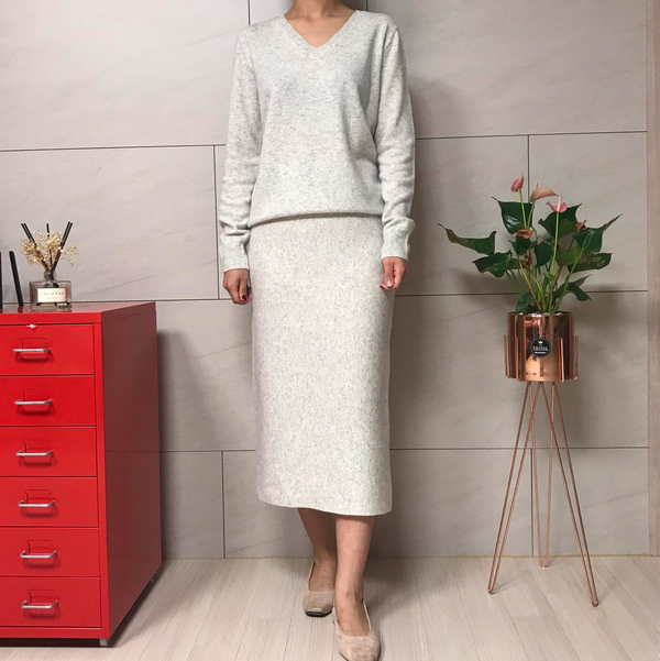 HOLOGENMENT Cashmere Knit Long Skirt H Line Skirt 