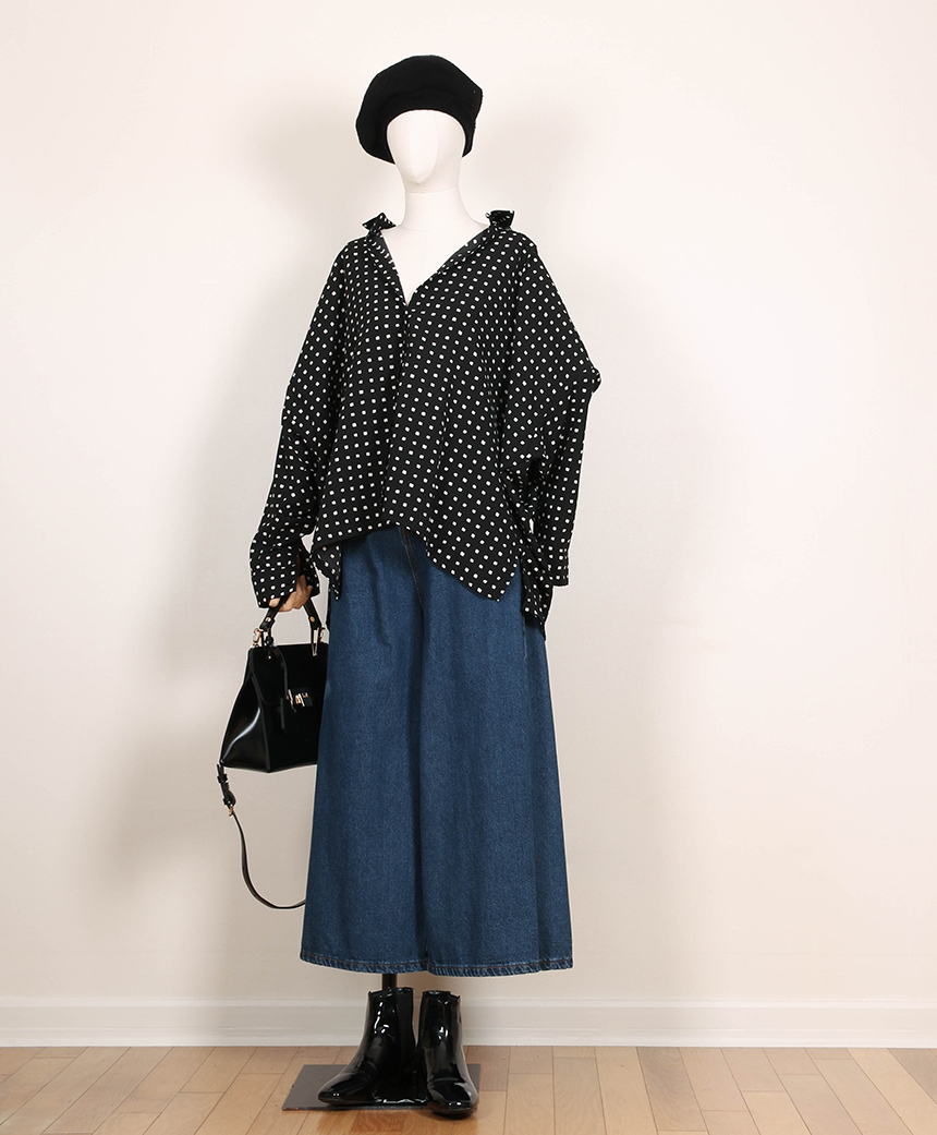 Korea Jeans Pants Banding Denim Wide Pants