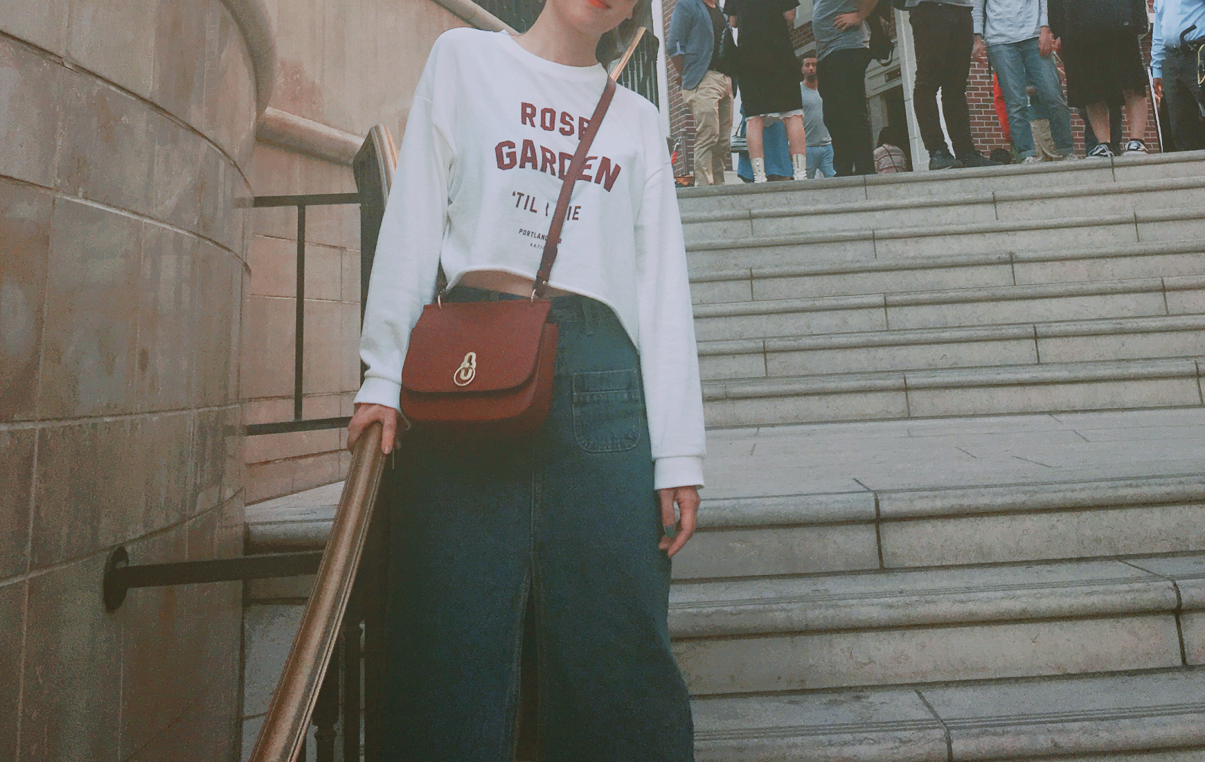 Denim Skirt Vintage Skirt Long Sheepskin Coat Deni