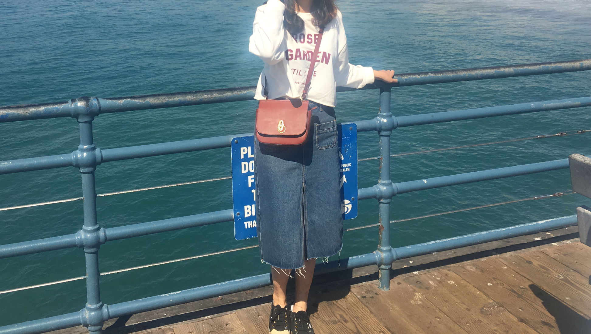 Denim Skirt Vintage Skirt Long Sheepskin Coat Deni