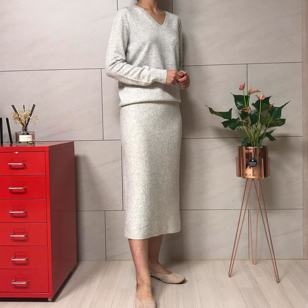 HOLOGENMENT Cashmere Knit Long Skirt H Line Skirt 