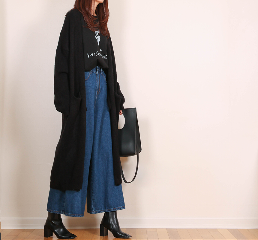 Korea Jeans Pants Banding Denim Wide Pants