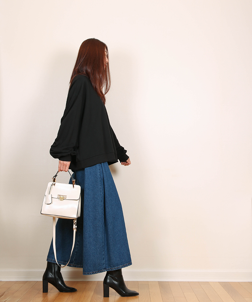 Korea Jeans Pants Banding Denim Wide Pants