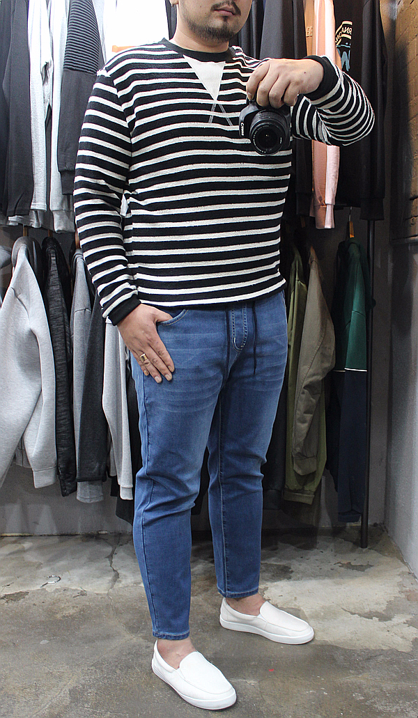 Korea Jeans Pants Men's Big Size Waist Bending 