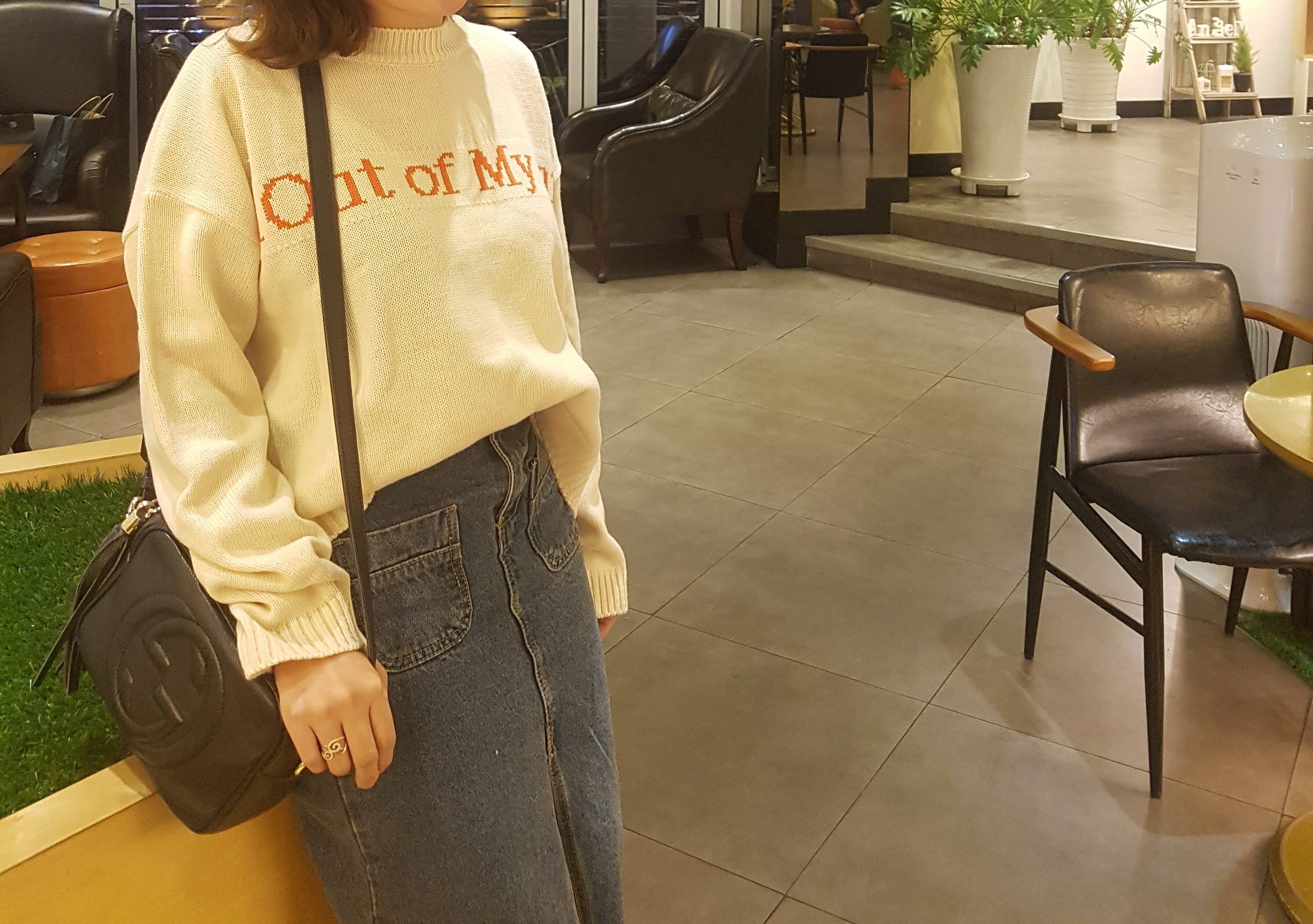 Denim Skirt Vintage Skirt Long Sheepskin Coat Deni