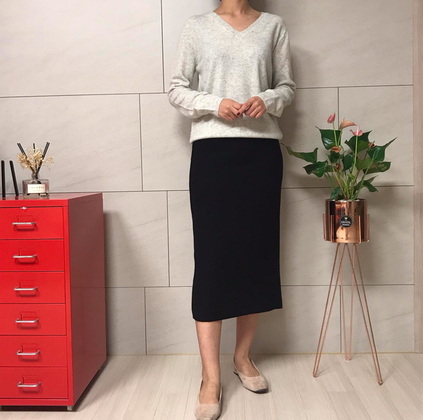 HOLOGENMENT Cashmere Knit Long Skirt H Line Skirt 