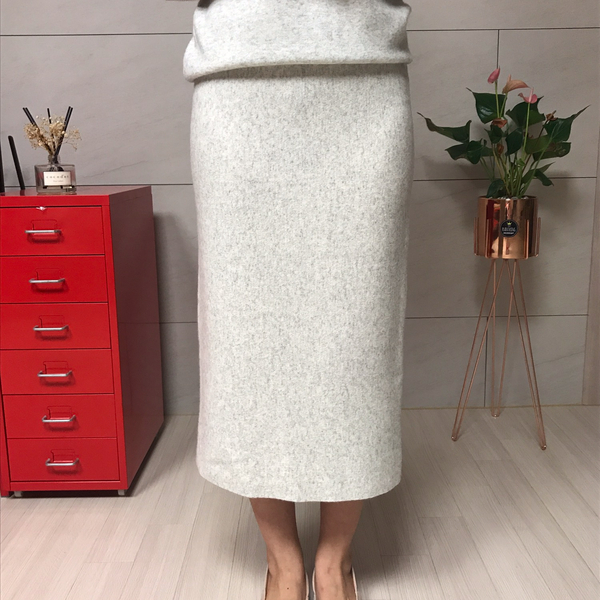 HOLOGENMENT Cashmere Knit Long Skirt H Line Skirt 
