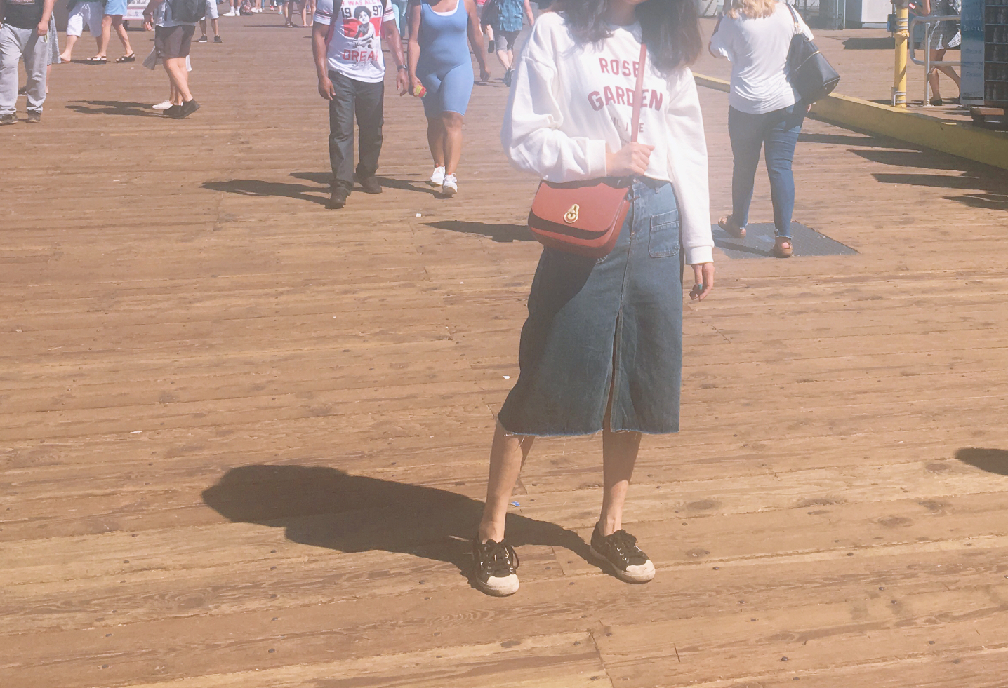 Denim Skirt Vintage Skirt Long Sheepskin Coat Deni