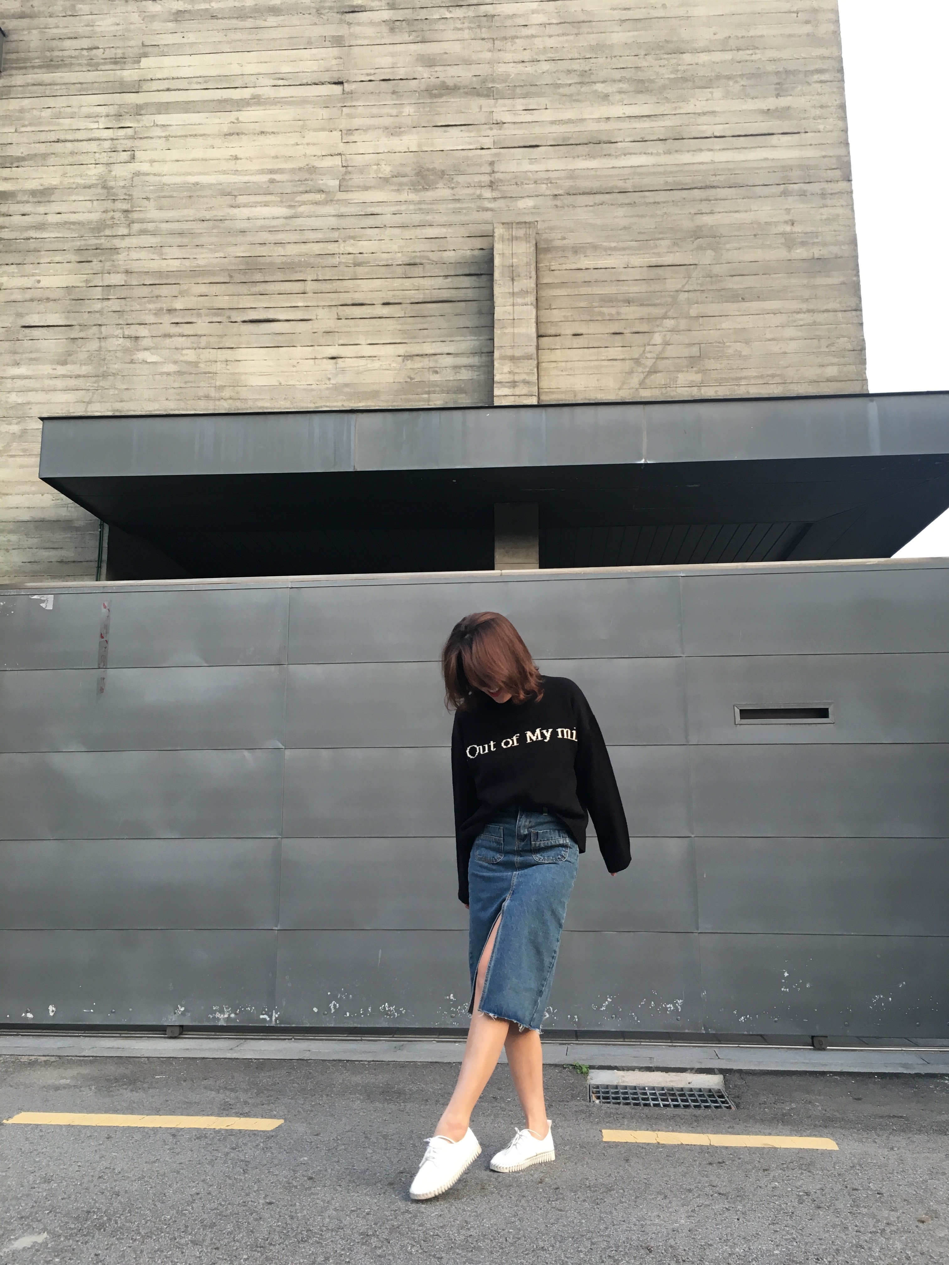 Denim Skirt Vintage Skirt Long Sheepskin Coat Deni