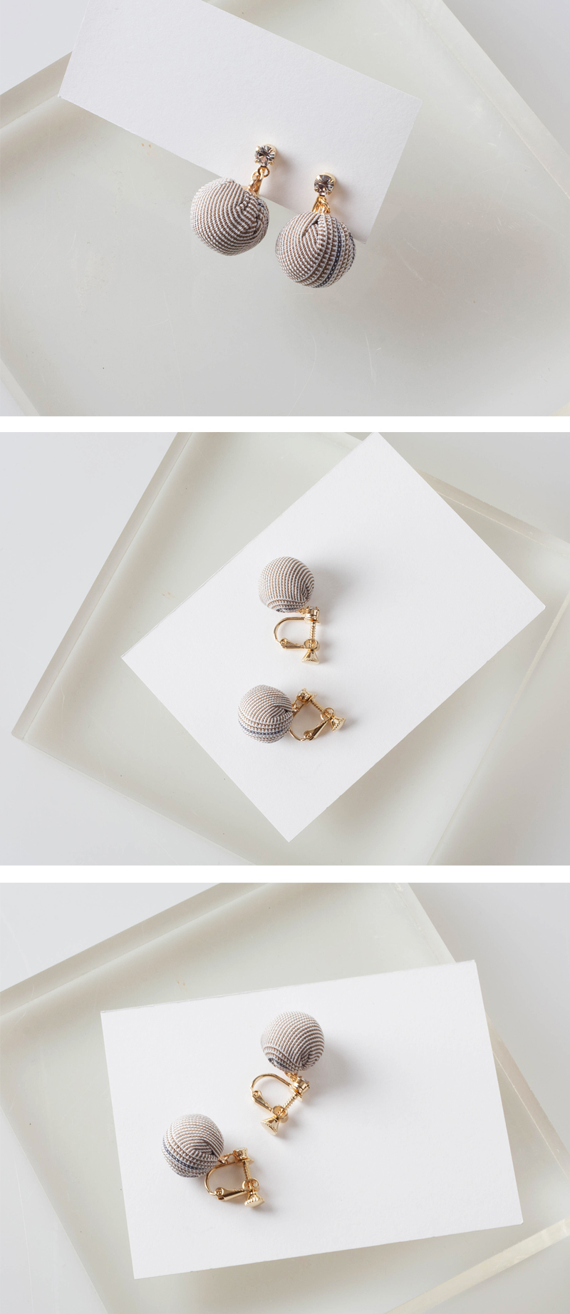 Free shipping Fashionable check Cotton ball ear Cu