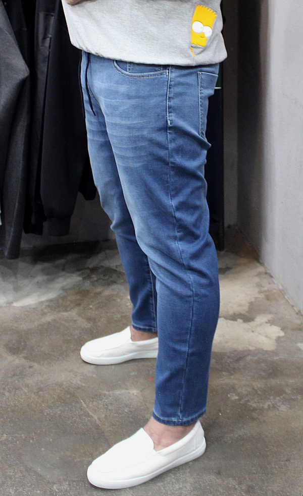 Korea Jeans Pants Men's Big Size Waist Bending 