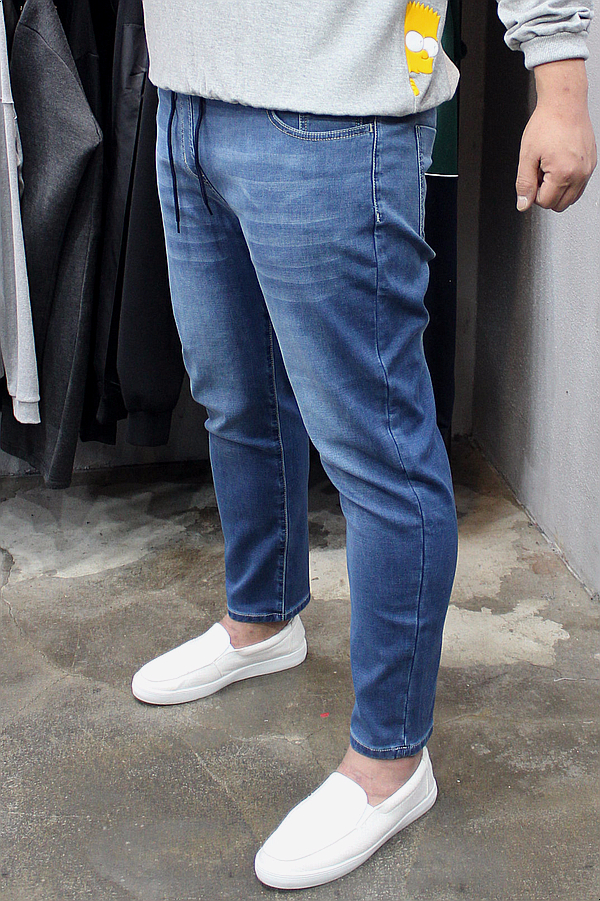 Korea Jeans Pants Men's Big Size Waist Bending 