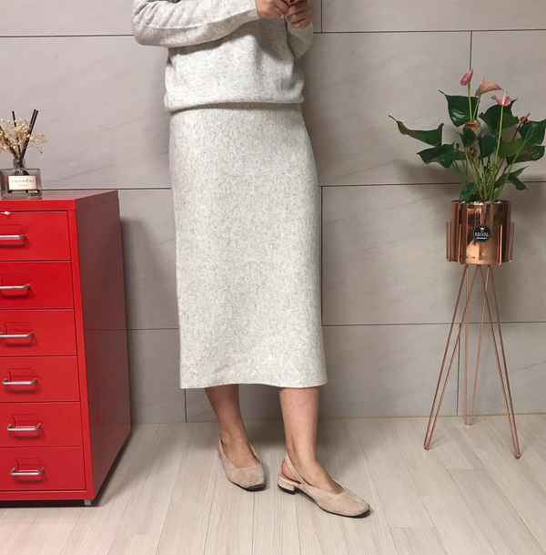 HOLOGENMENT Cashmere Knit Long Skirt H Line Skirt 