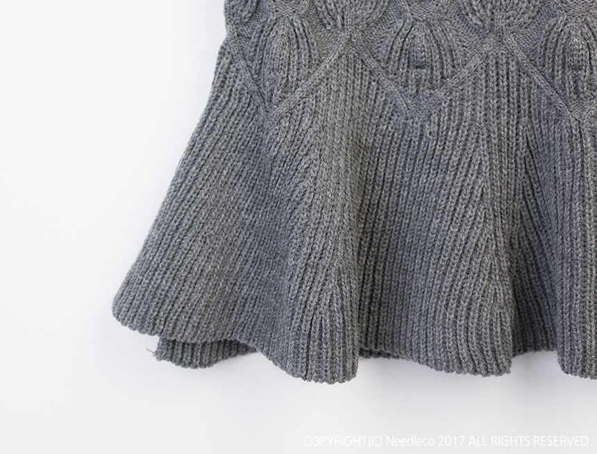 Needle Nose Pretzel Mermaid Frill Knit Long Skirt 