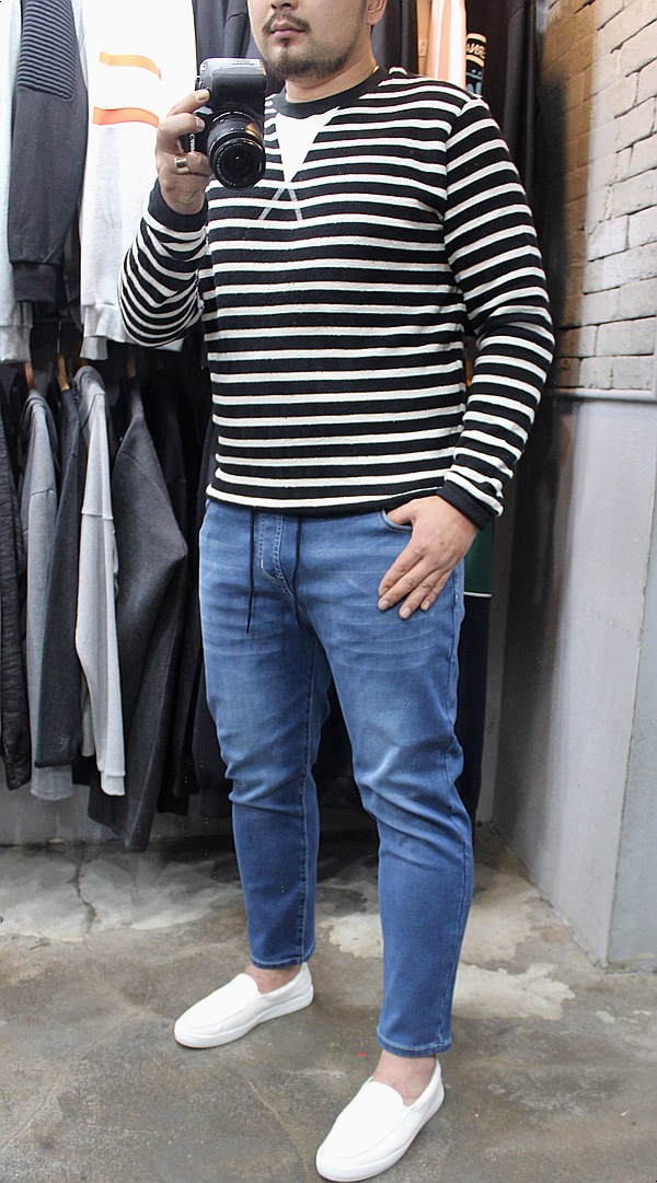 Korea Jeans Pants Men's Big Size Waist Bending 