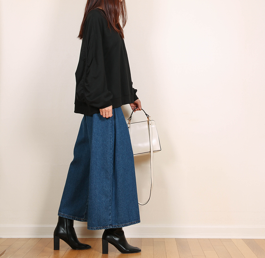 Korea Jeans Pants Banding Denim Wide Pants