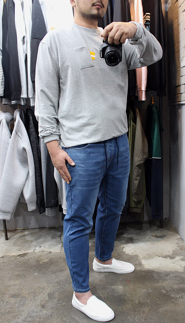 Korea Jeans Pants Men's Big Size Waist Bending 