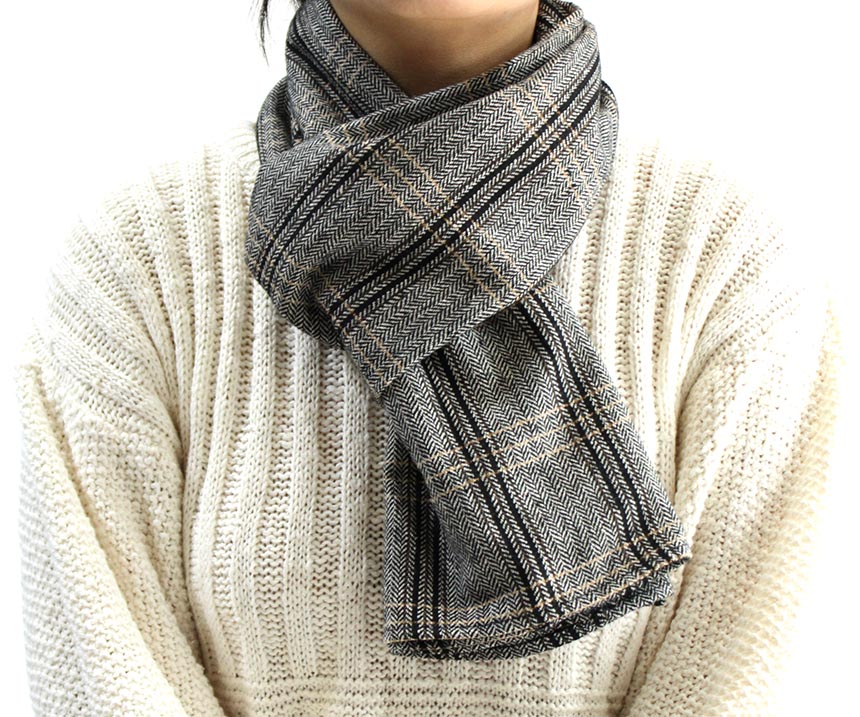 Check muffler Autumn winter shawl Daily fashion Ba