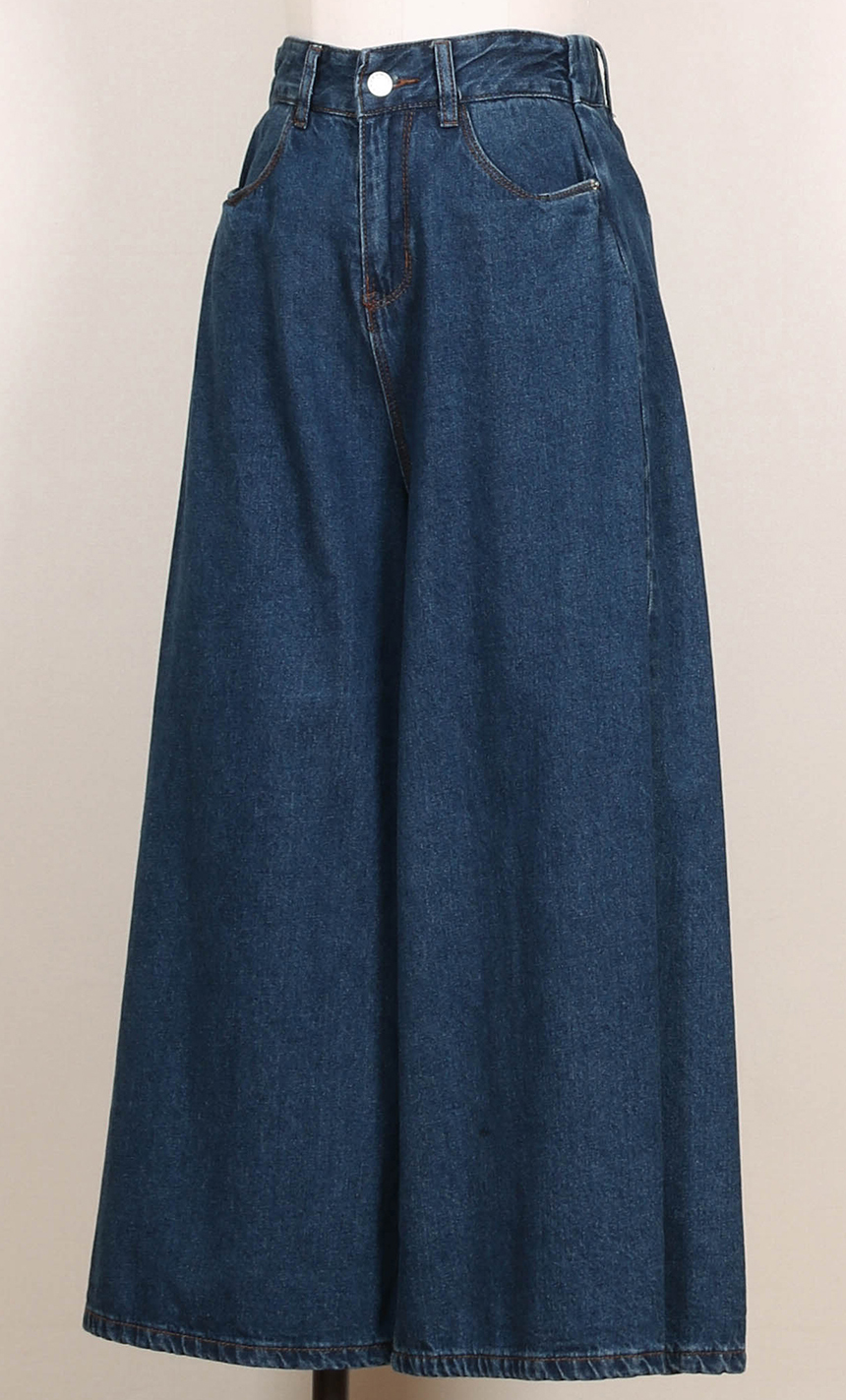 Korea Jeans Pants Banding Denim Wide Pants