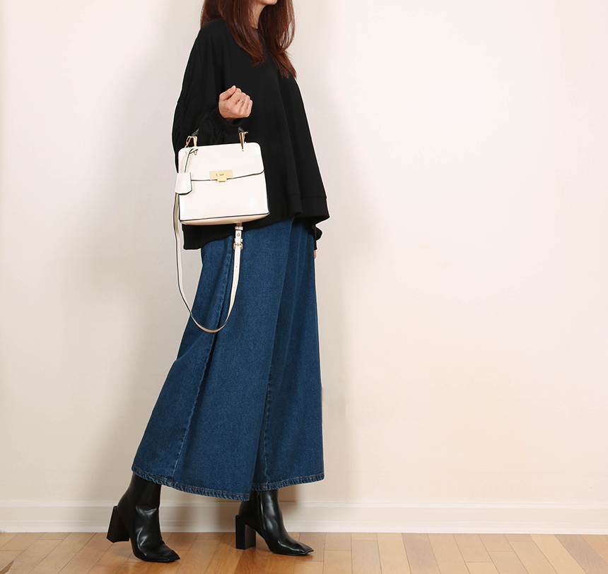 Korea Jeans Pants Banding Denim Wide Pants