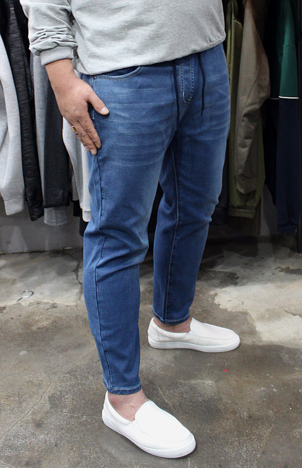 Korea Jeans Pants Men's Big Size Waist Bending 