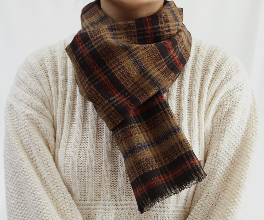Check muffler Autumn winter shawl Daily fashion Ba
