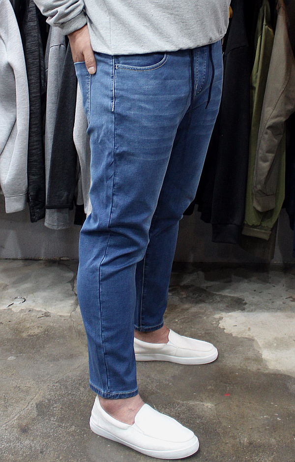 Korea Jeans Pants Men's Big Size Waist Bending 