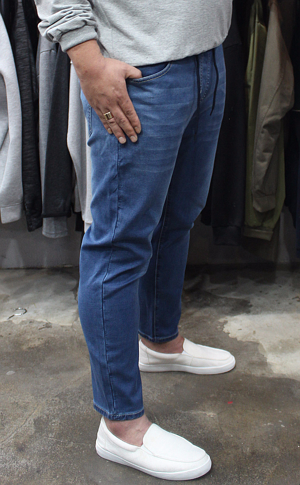 Korea Jeans Pants Men's Big Size Waist Bending 