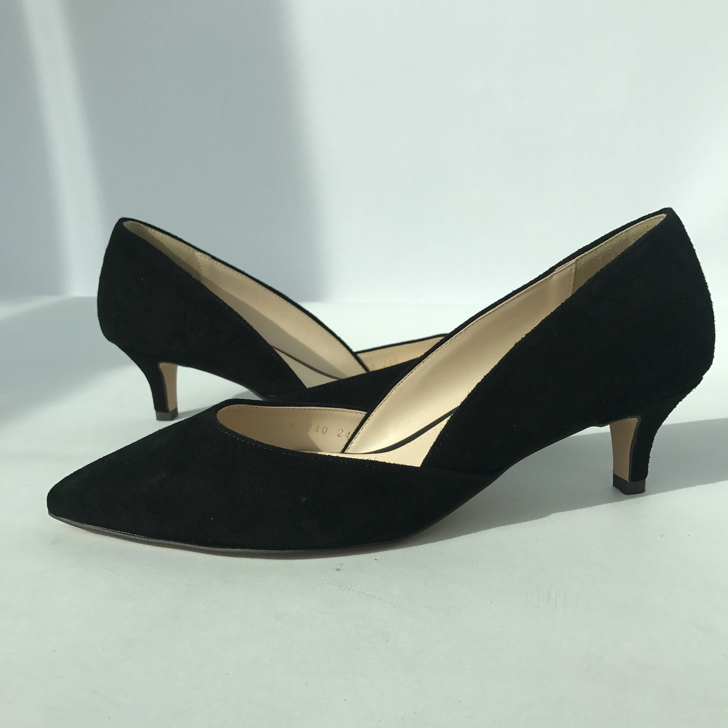 Sheepskin suede stiletto midsole 5cm handmade blac