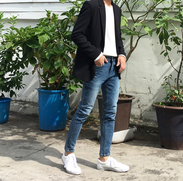 Korea Jeans Pants Vintage Washing Man Daily Look C