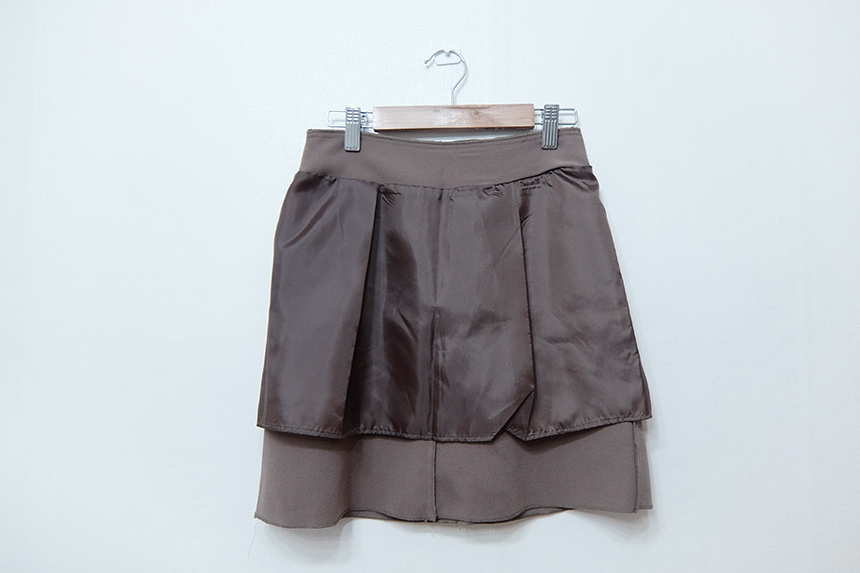 A Line Black Brown Mini Skirt Feminine Look Ha ha 