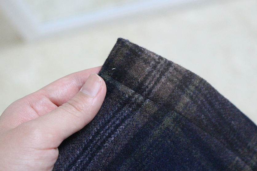 Check woolen wool mini skirt brushed pants 44 ~ 77