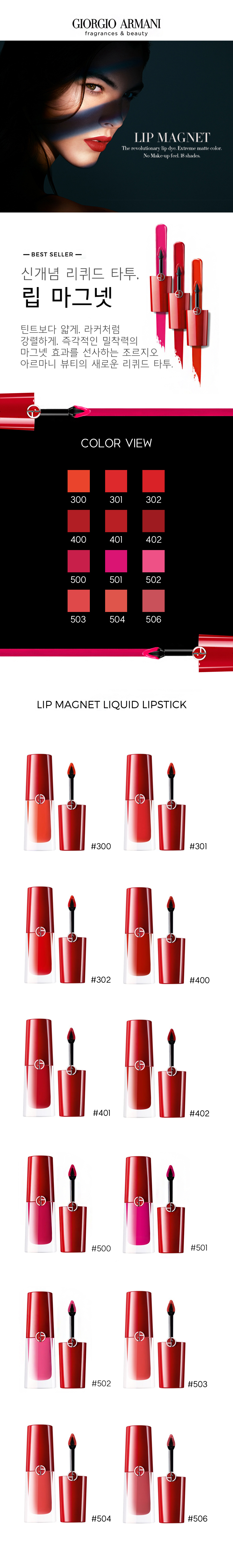 Giorgio Armani Magnet 500, 501, 502 Mini lipstick 