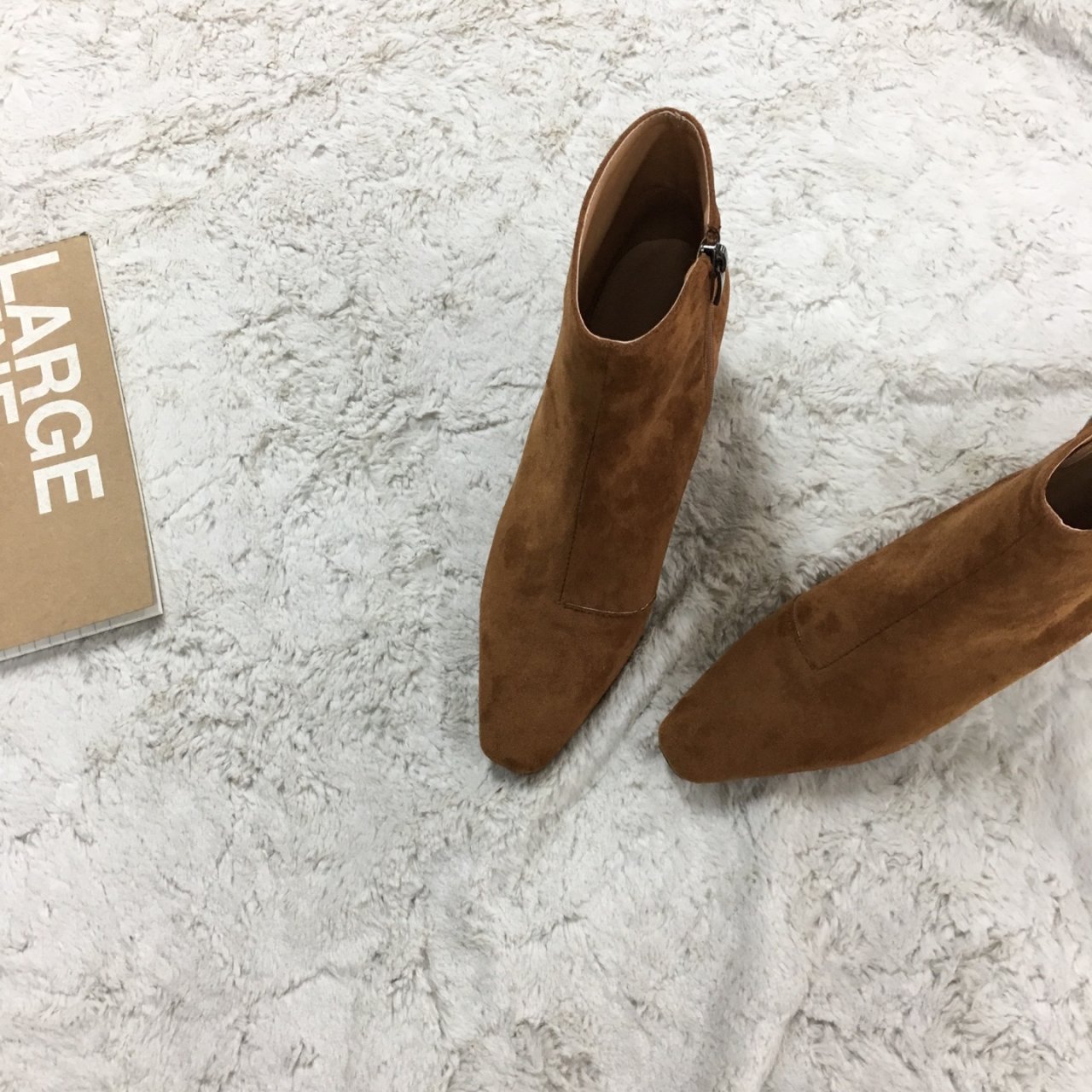 Suede Angle Boots 4color Middle-Heel Ankle Shinsei