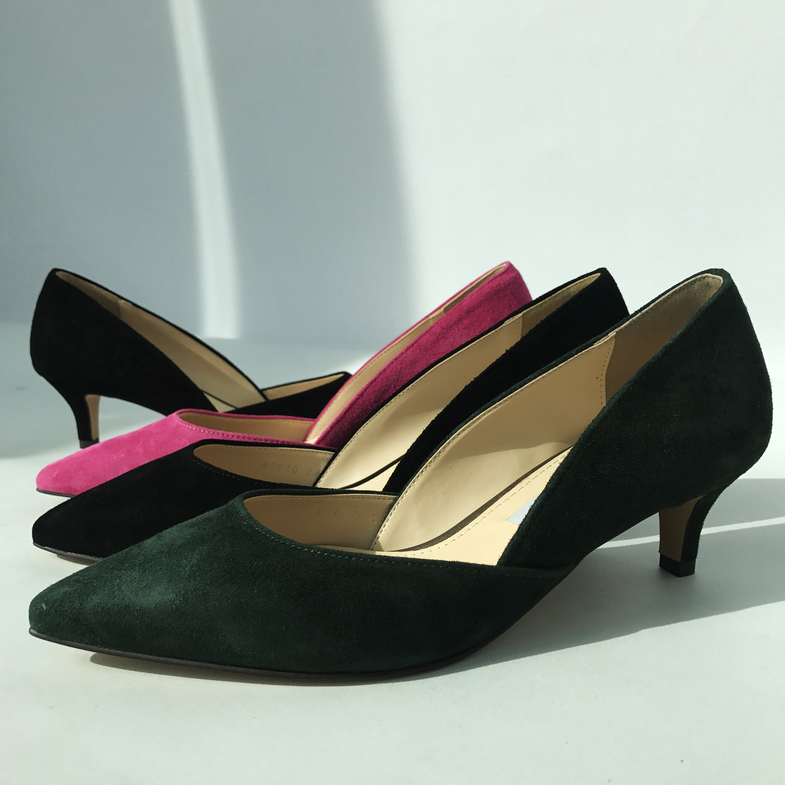 Sheepskin suede stiletto midsole 5cm handmade blac