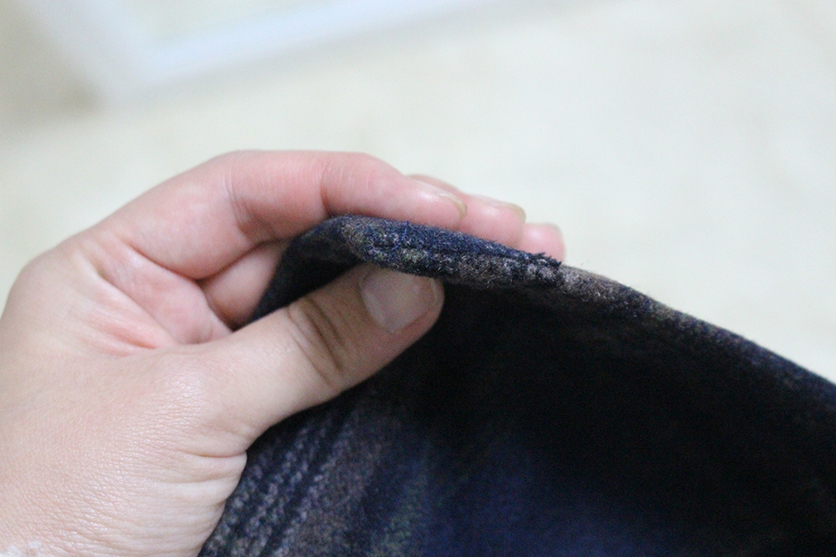 Check woolen wool mini skirt brushed pants 44 ~ 77