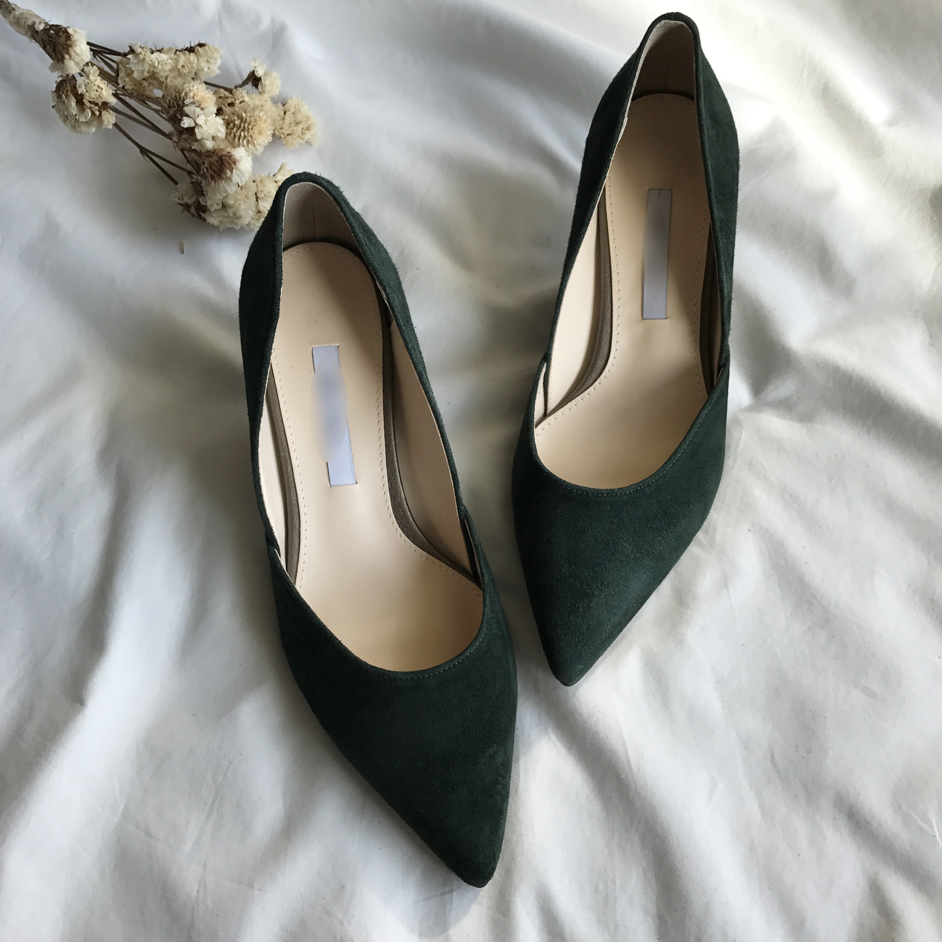 Sheepskin suede stiletto midsole 5cm handmade blac