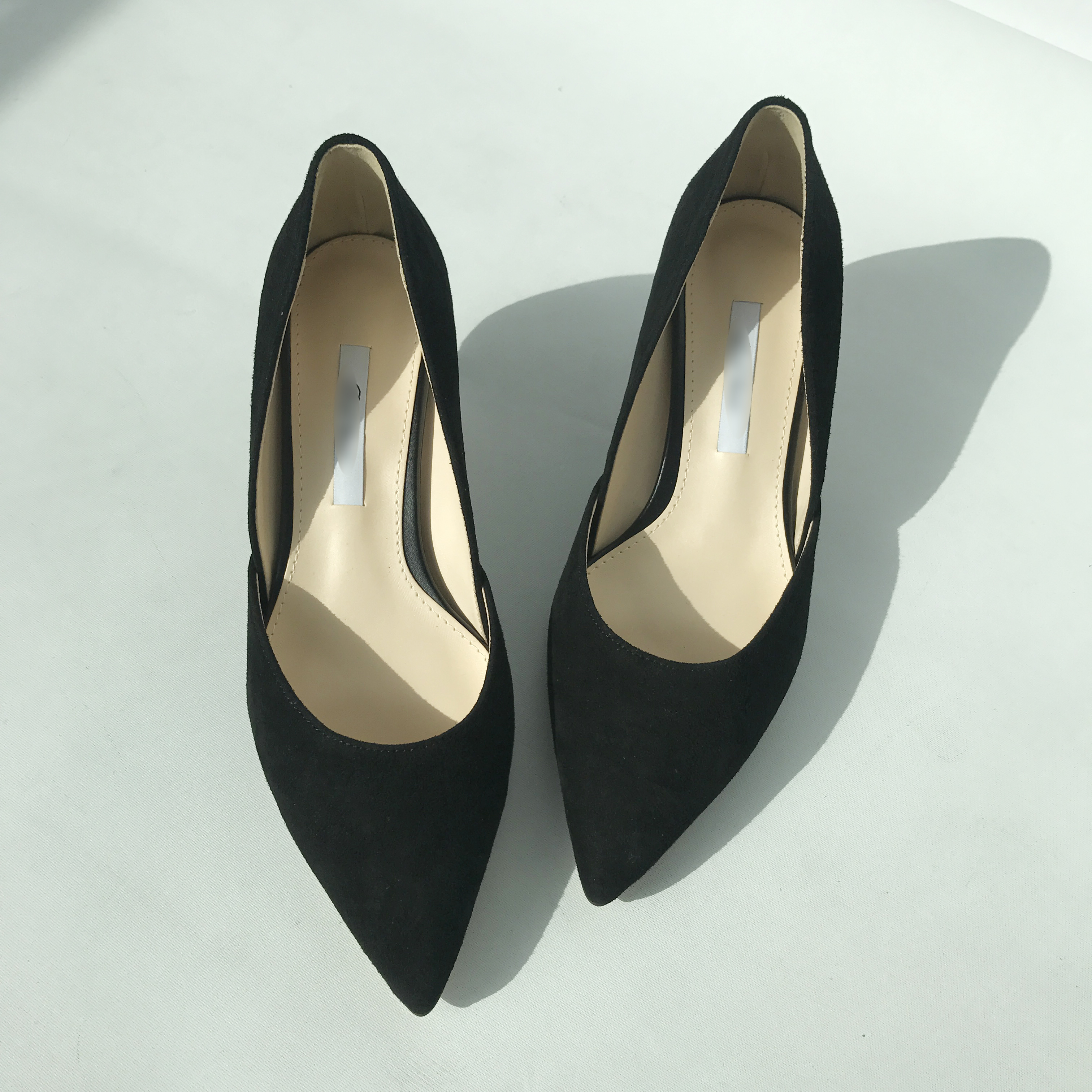 Sheepskin suede stiletto midsole 5cm handmade blac