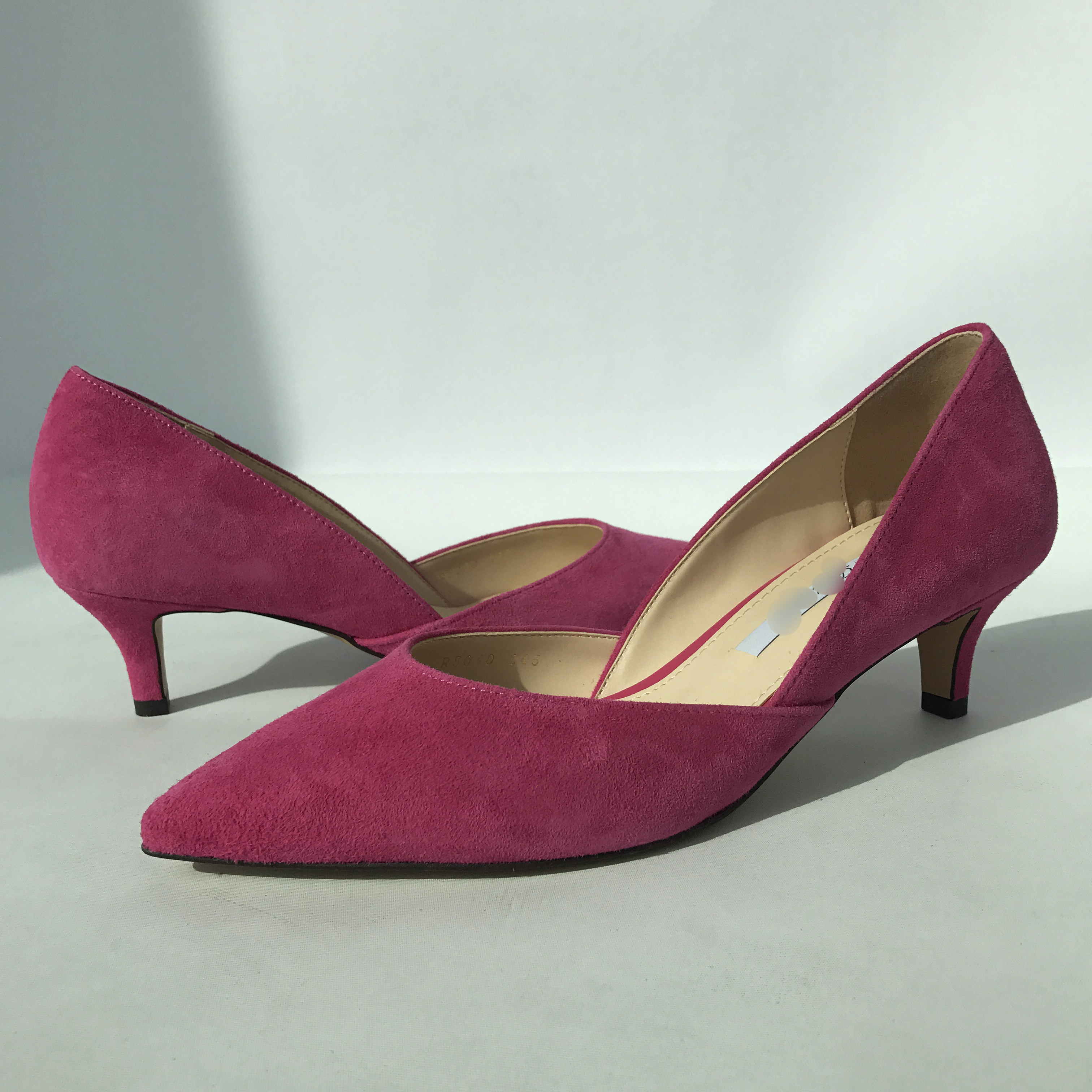 Sheepskin suede stiletto midsole 5cm handmade blac