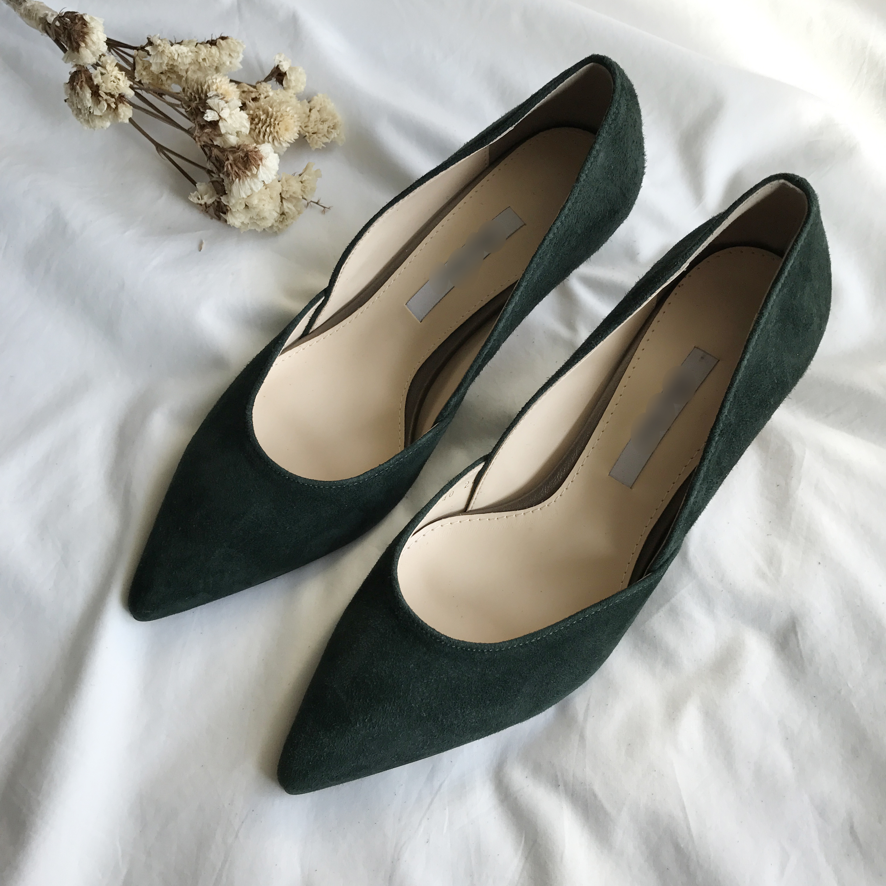 Sheepskin suede stiletto midsole 5cm handmade blac