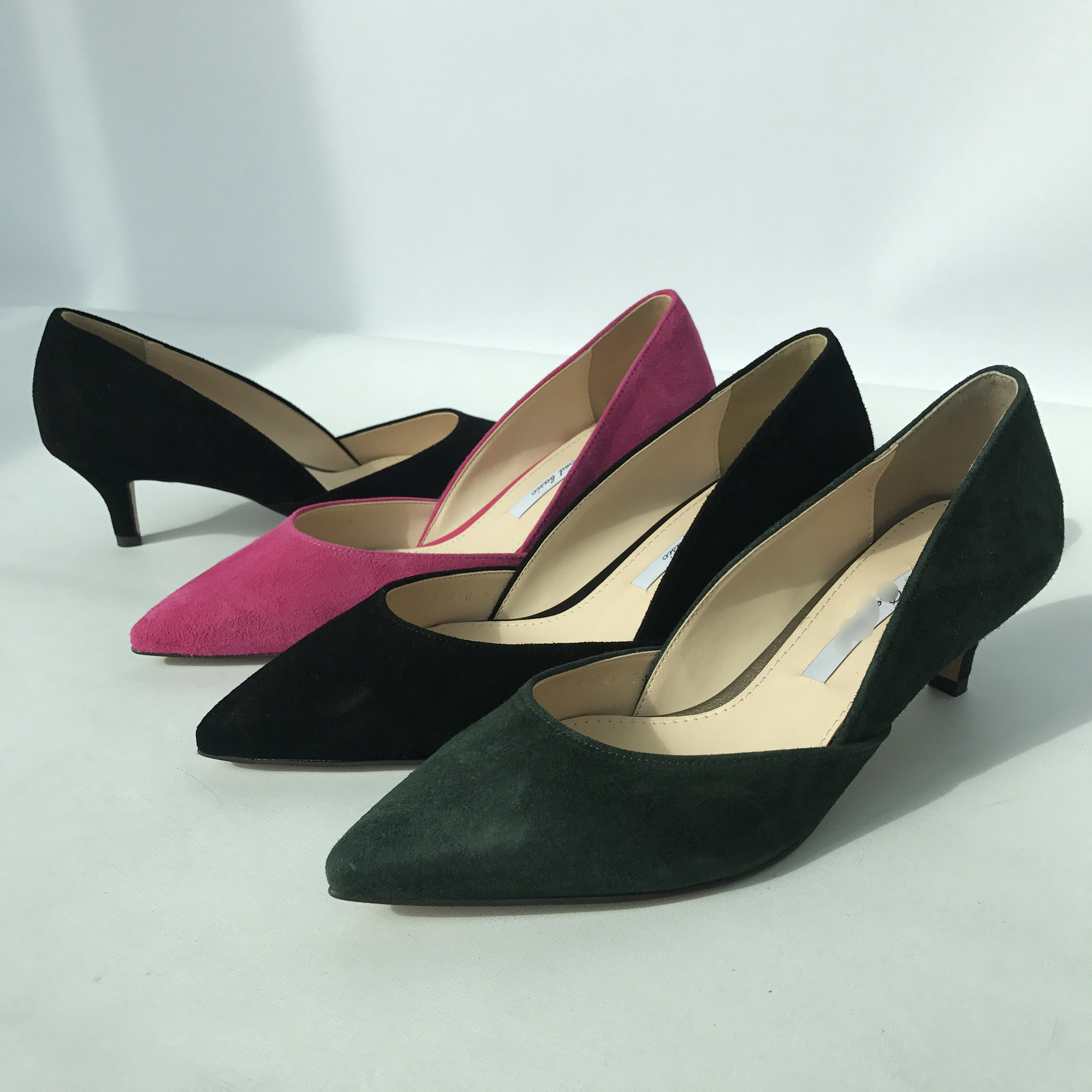 Sheepskin suede stiletto midsole 5cm handmade blac