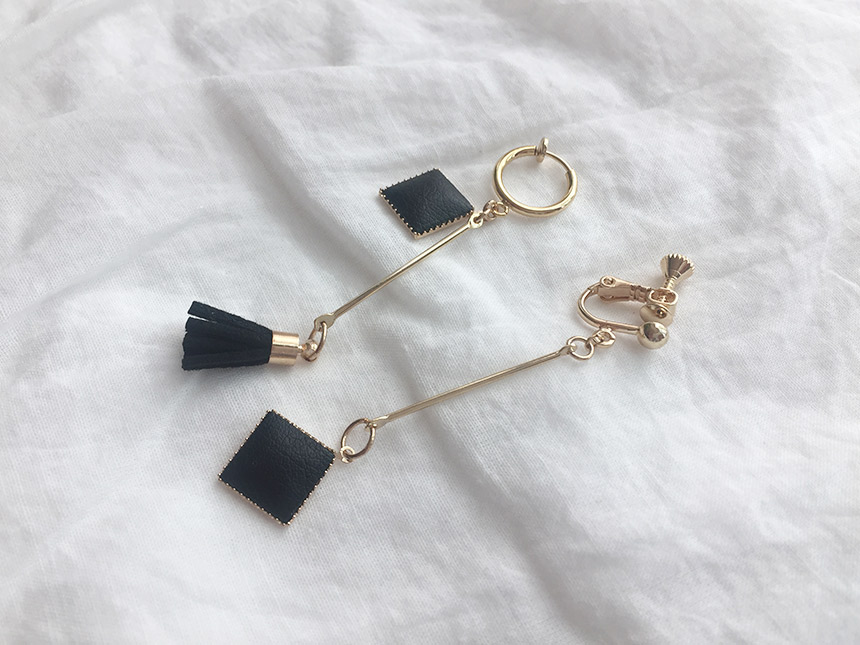 Uncut leather tassel drop earrings earrings unique