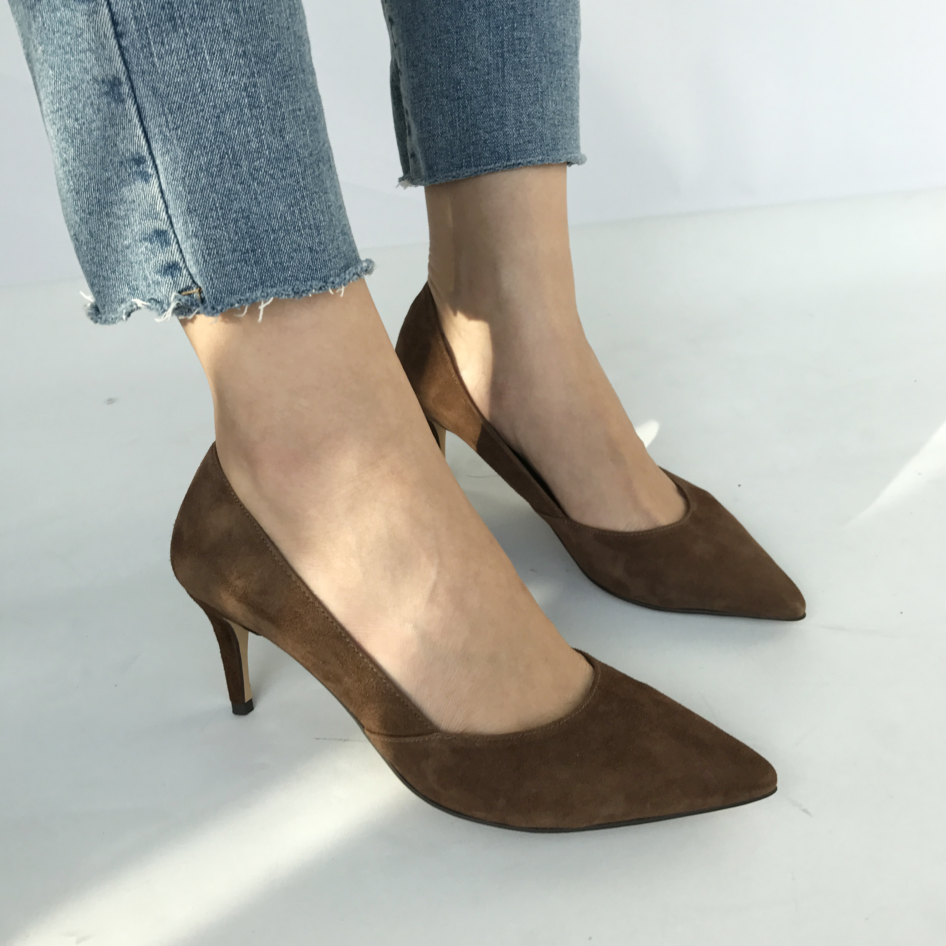 Sheepskin suede stiletto midsole 7cm handmade, 201
