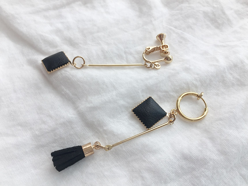 Uncut leather tassel drop earrings earrings unique