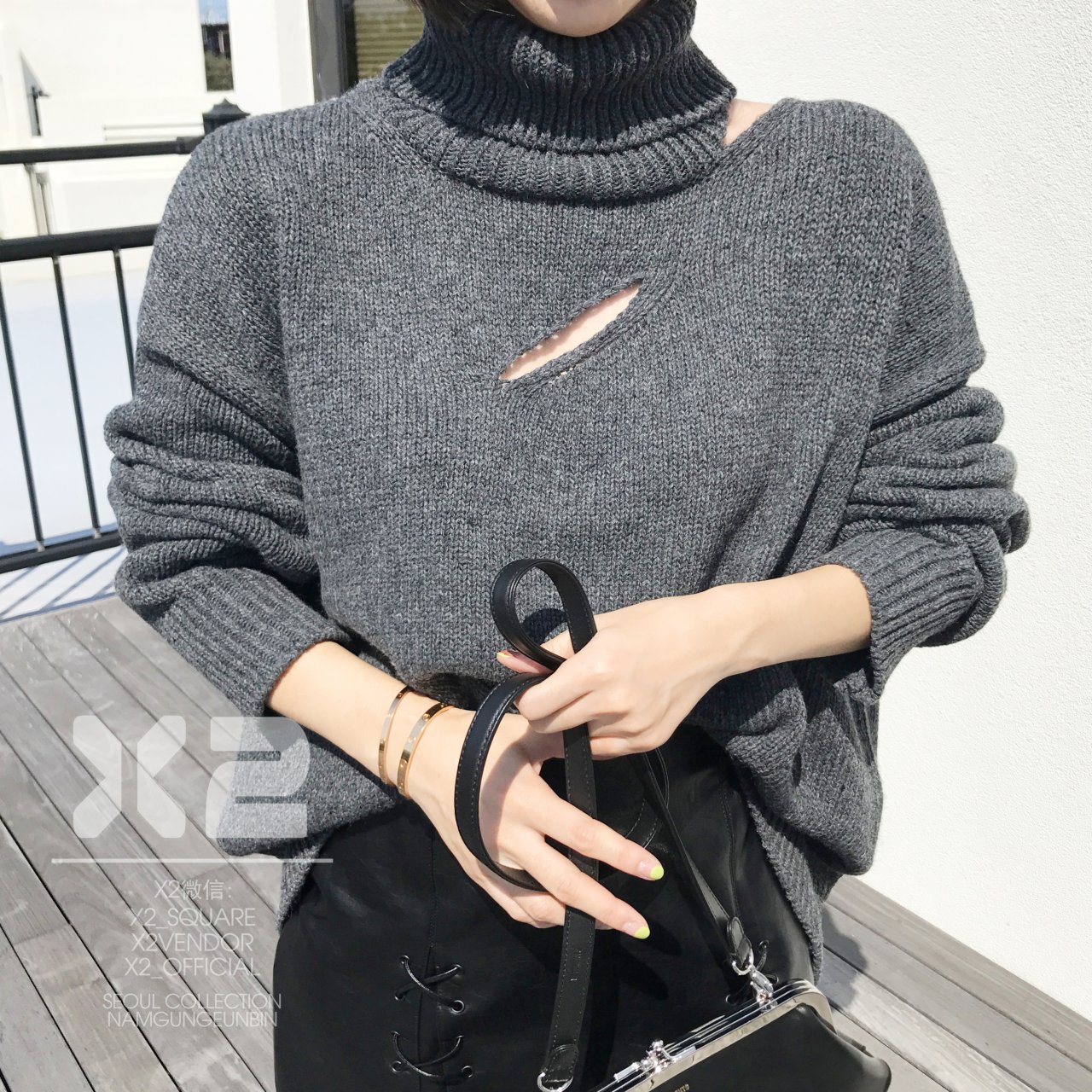 Squared x2 Holly Skirt Leather Mini x2 Leather H L