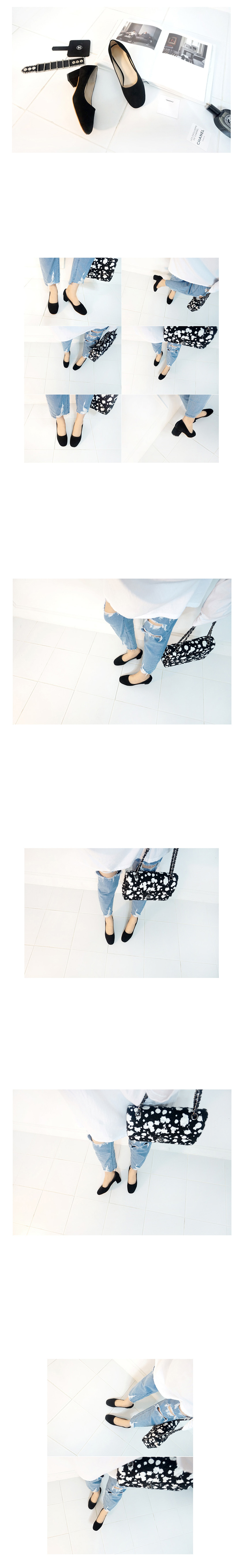 Real Lambskin Suede Middle Heel 6cm Ladies Shoes W