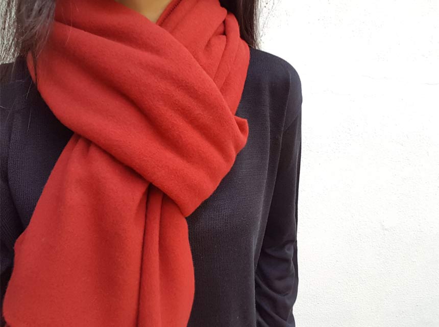 Basic Wool Knit Muffler Shawl Mini Petite Couple I