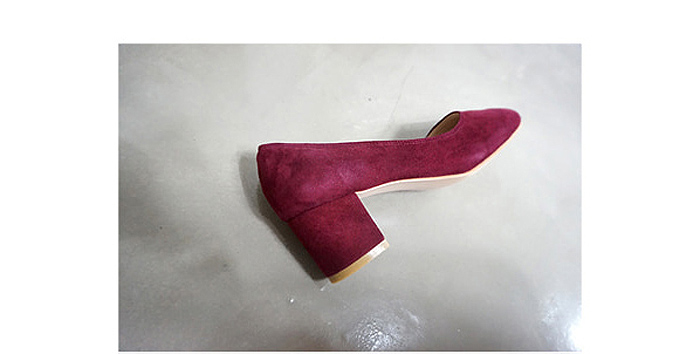 Real Lambskin Suede Middle Heel 6cm Ladies Shoes W
